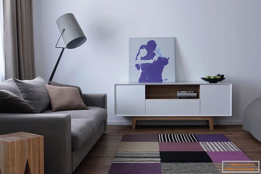 Studio u skandinavskom stilu s elementima minimalizma