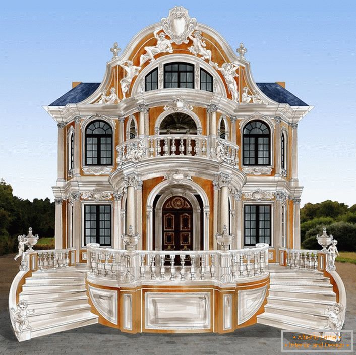 Luksuzni projekt kuće u baroknom stilu.