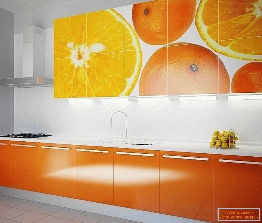 Narančaste fasade u kuhinji