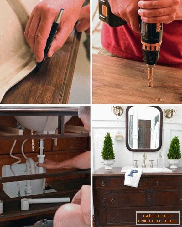 Sink za ruke s sudopera - fotografija za ugrađeni sudoper