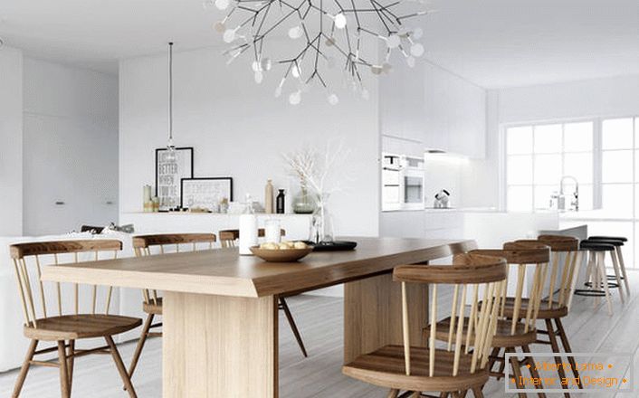 Moderna blagovaonica u stilu skandinavskog minimalizma.