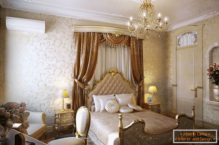 Samo pravilno odabrani namještaj, kao u ovoj spavaćoj sobi, može postati živopisan primjer baroknog stila.