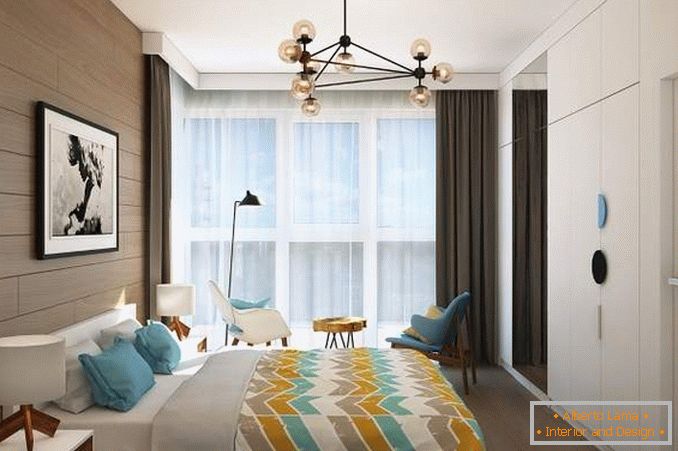 Panoramski prozori u dizajnu spavaće sobe - fotografija 2017