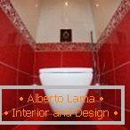 Crveni i bijeli WC dizajn