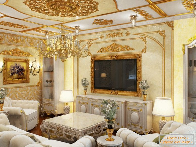 Gost soba je uređena u najboljim oblicima baroknog stila.