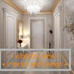 Interijer dnevne sobe u klasičnom stilu u svijetlim bojama