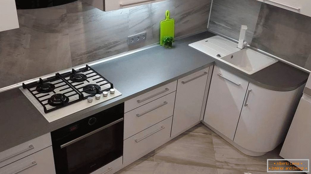 Siva ploča в современном интерьере кухни