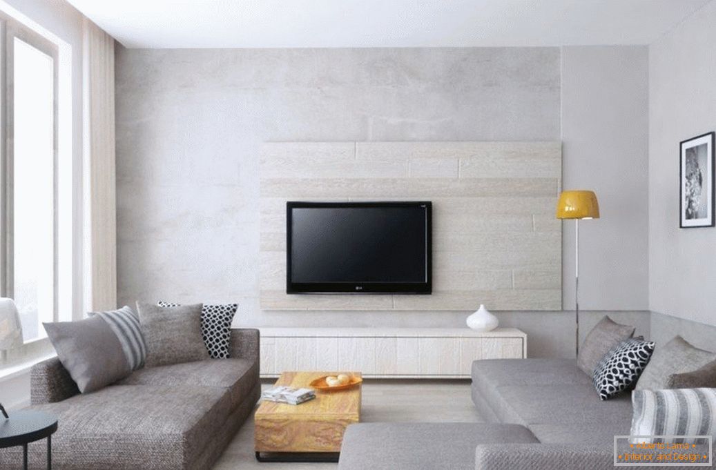 Siva kauč u modernom interijeru