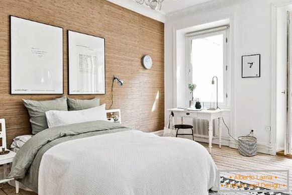 Dizajn dvosobnog stana u skandinavskom stilu - foto spavaća soba