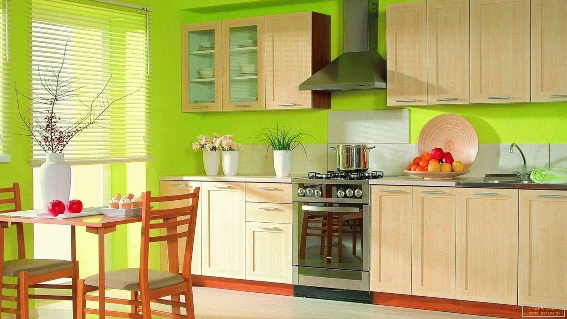 Kuhinjski dizajn s kontrastnim bojama