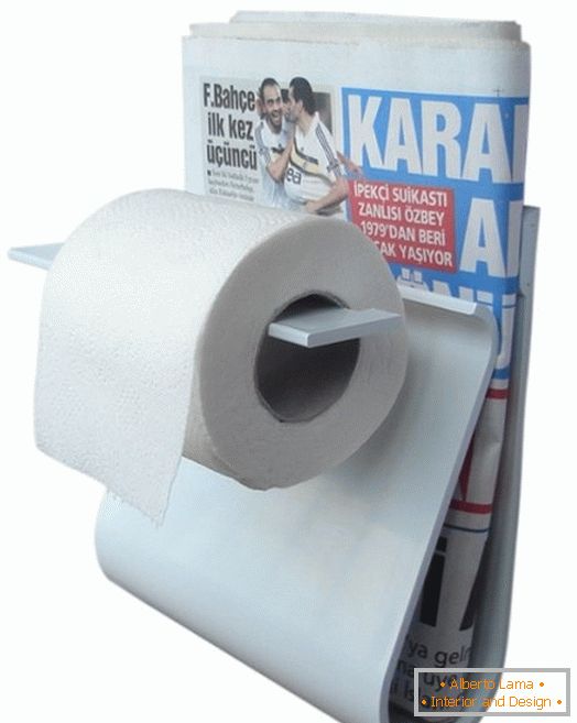 Držač za WC papir s polici za novine