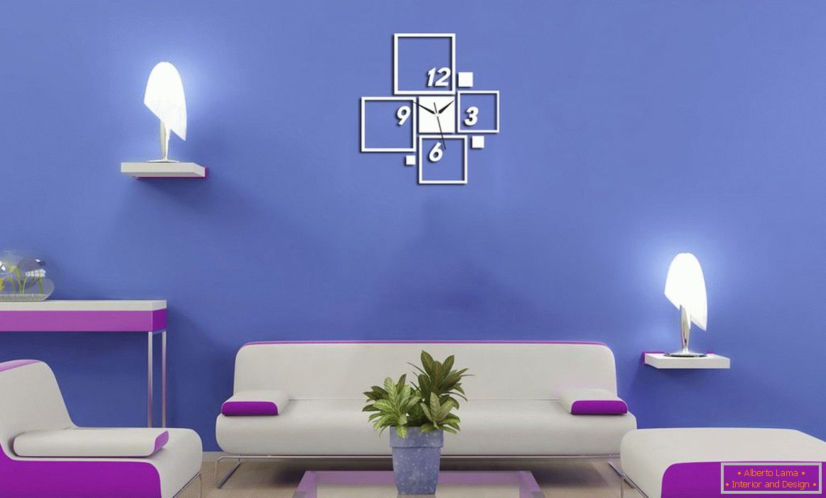 Plava boja u dizajnu dnevne sobe