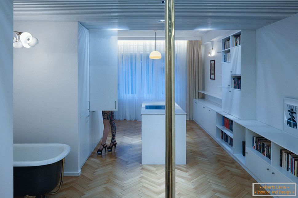 Moderni dizajn malog stana - panoramski prozor i sustav stropnog grijanja
