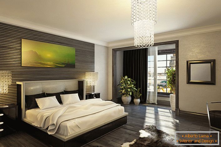 Šik i luksuz stilske spavaće sobe u stilu Art Deco. Klasični kontrast bijele i crne je idealan za ovaj stilski smjer. 