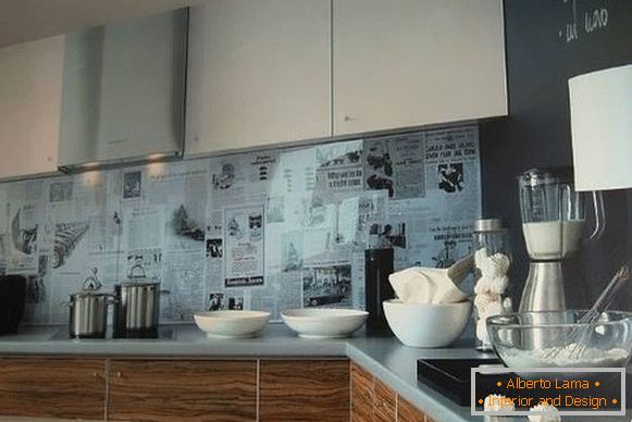 Transparentna pregača za kuhinju od stakla - ukras fotografija