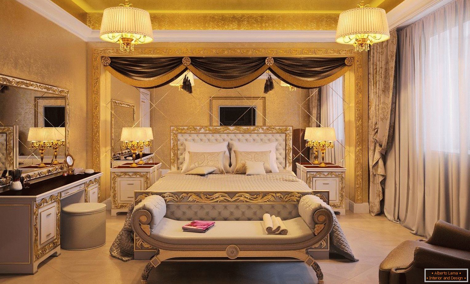 Spavaća soba s elegantnim namještajem