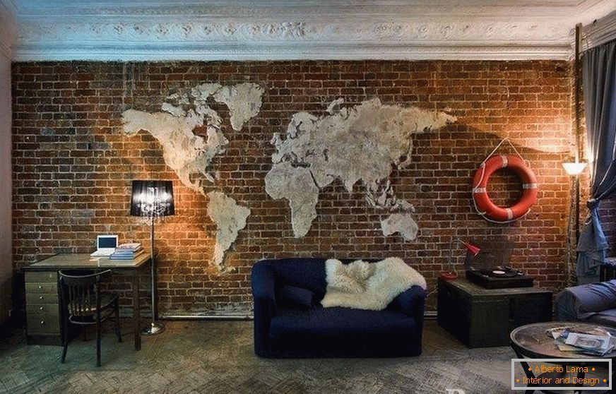 Karta svijeta na zidarstvu