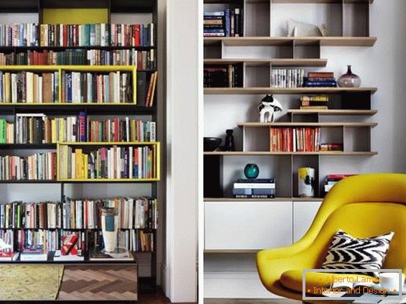 Moderne police za knjige za dnevni boravak