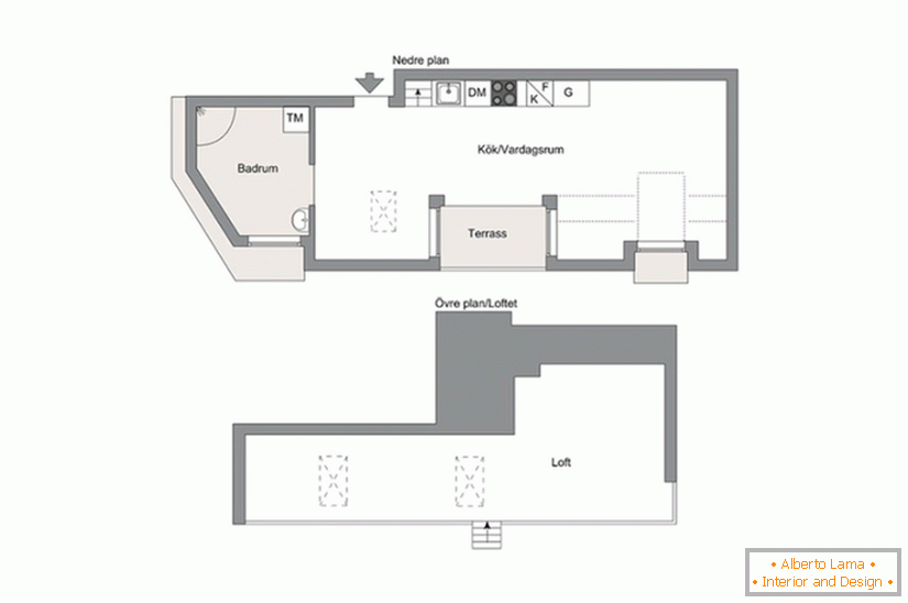Jednosobni apartman na dvije etaže s loggiom