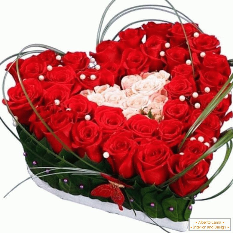 Bouquet ruža u obliku srca