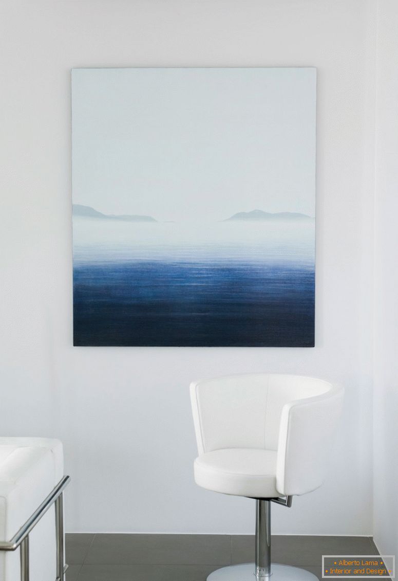 Slikanje s pogledom na more na zidu