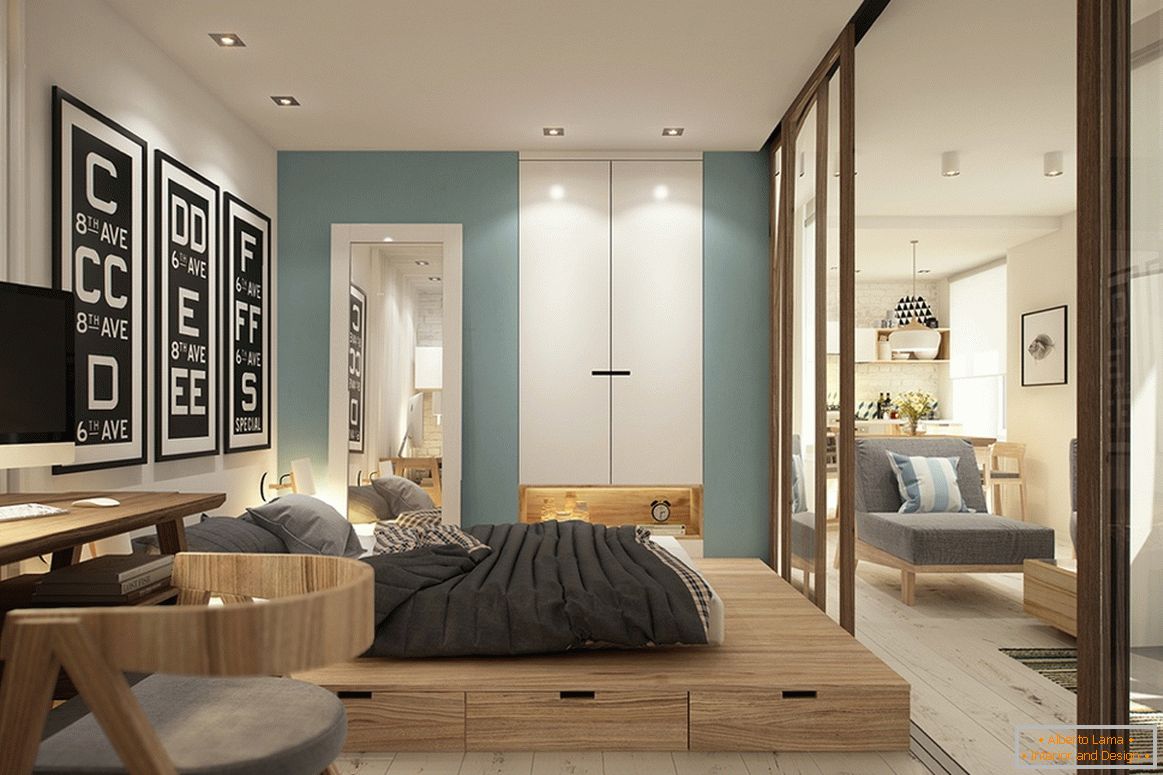 Dizajn malog studio apartmana u skandinavskom stilu - фото 5
