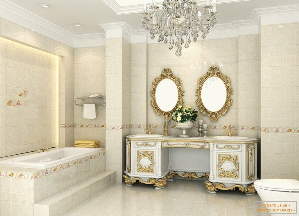Rasvjeta u kupaonici u klasičnom stilu