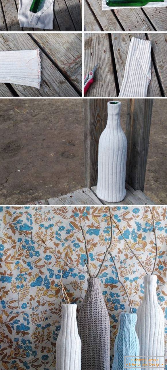 Kako napraviti lijepu vazu s vlastitim rukama iz boce