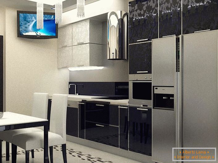Moderna kuhinja dizajnirana je u skladu sa zahtjevima minimalističkog stila. 