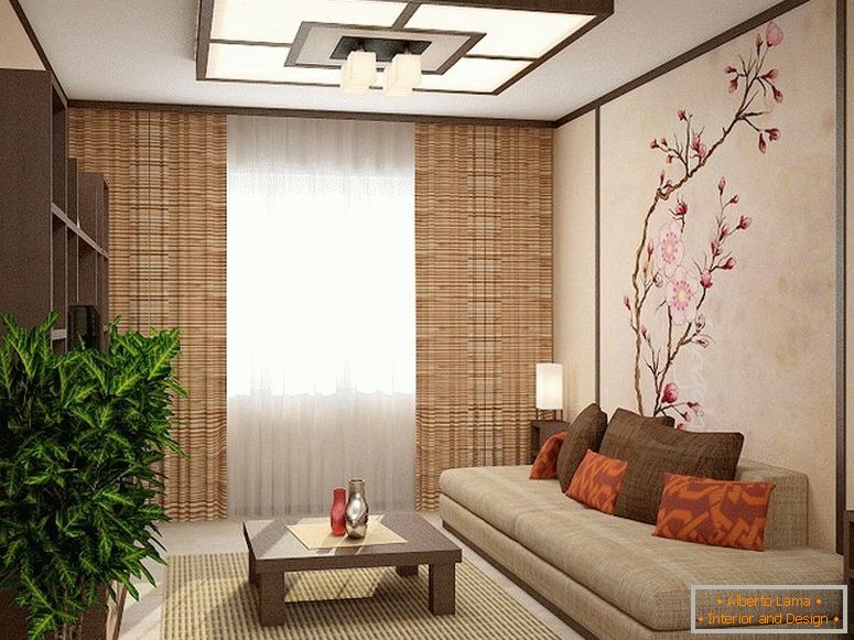 Interijer dnevne sobe в японском стиле