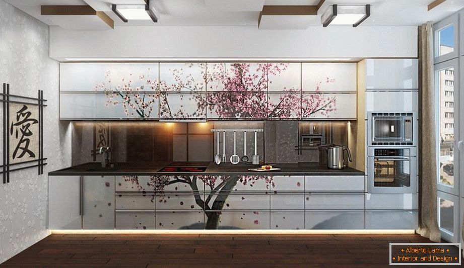Sakura na kuhinjskom namještaju
