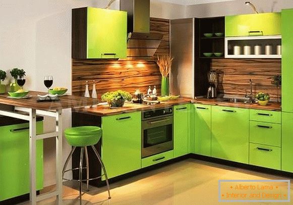smeđe-zeleno-kuhinja-dizayn