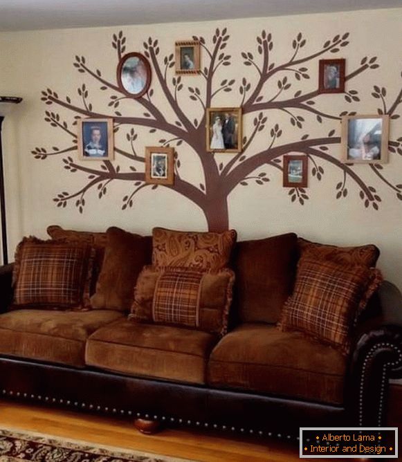 Obiteljsko stablo u dnevnoj sobi