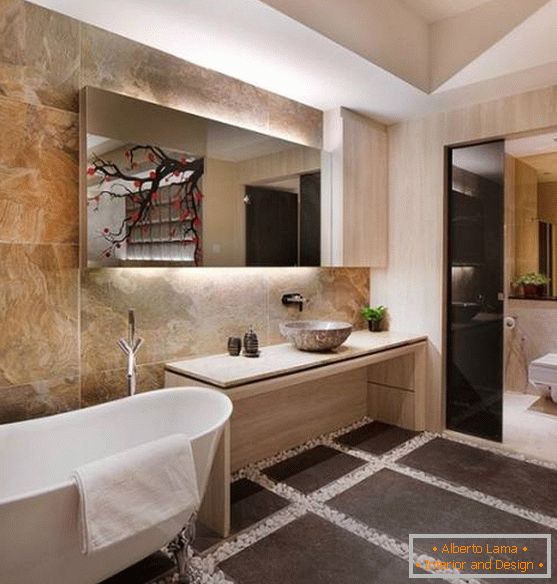Minimalistički dizajn kupaonice u azijskom stilu