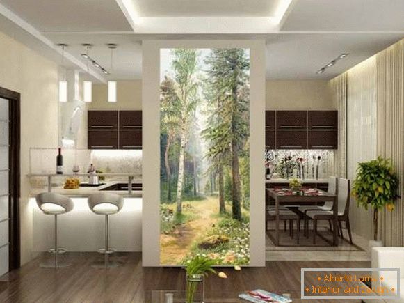 Prekrasne zidne ploče u unutrašnjosti kuhinje - šume, prirode