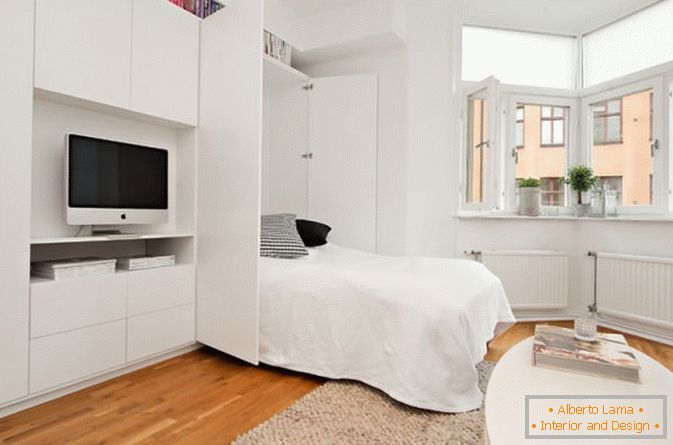 Prostrani studio apartman u bijeloj boji