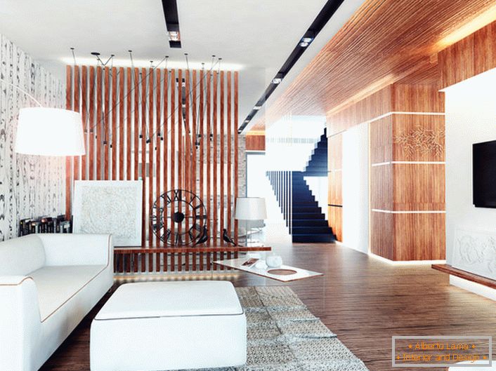 U dizajnu soba u ekološkom stilu često se koriste pregrade od prirodnih materijala.