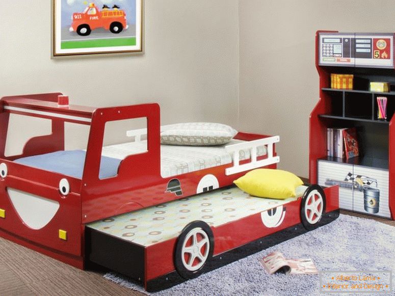 zabavno-cool-dječji kreveti-dizajn-s-crveno-drvo-laminat-požar kamiona-opremljena-klizni i skladišni kabine dječji kreveti home-dekor kućni-decor-rustic-yosemite ukras -outlet-i-fetco