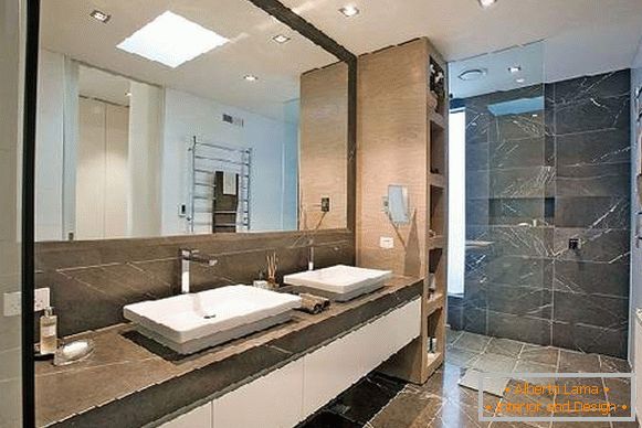 dizajn kupaonice s velikim ogledalom, slika 37