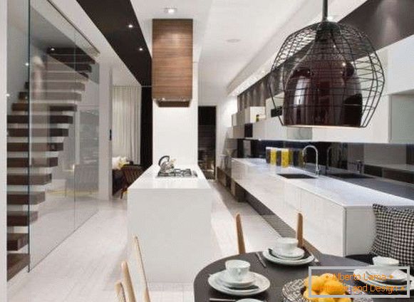 Moderni dizajn interijera privatne kuće - na prvom katu fotografije