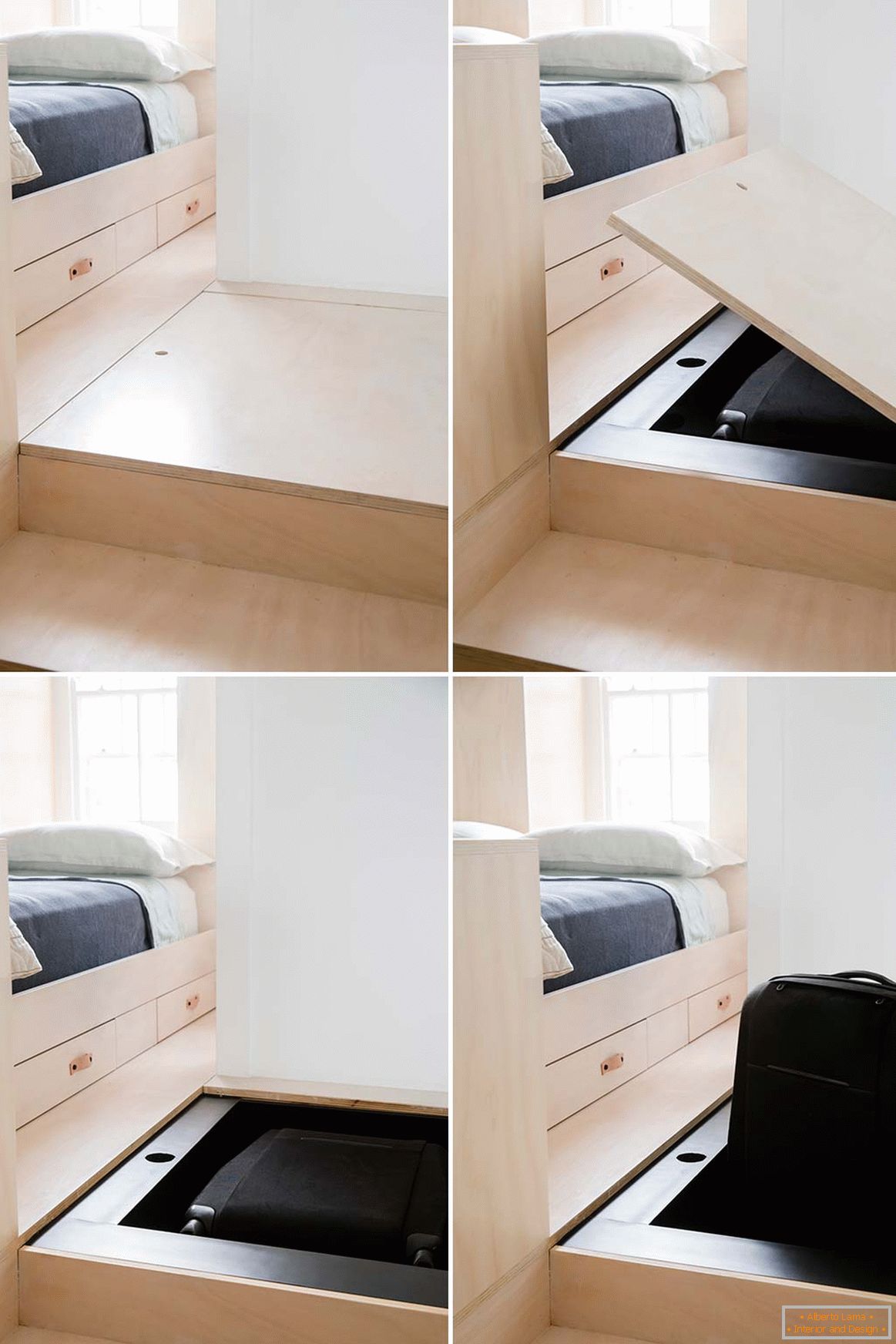 Dizajn interijera malog stana u Sydneyu - чемодан в ящике