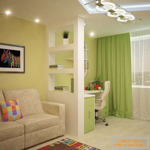 Unutarnji dizajn apartmana je 40 četvornih metara u svijetlim bojama