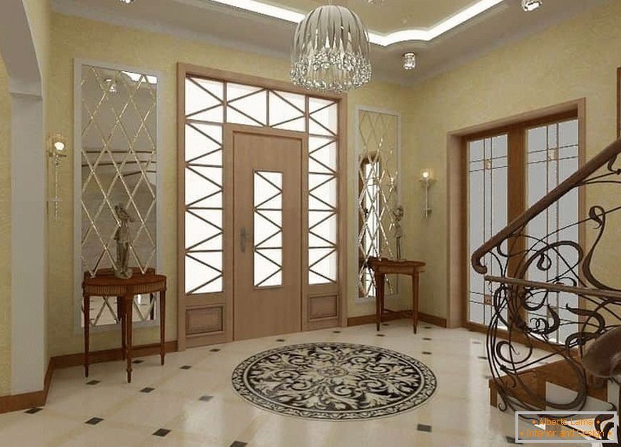 Dizajn koridora-hodnik s stubištem u privatnoj kući