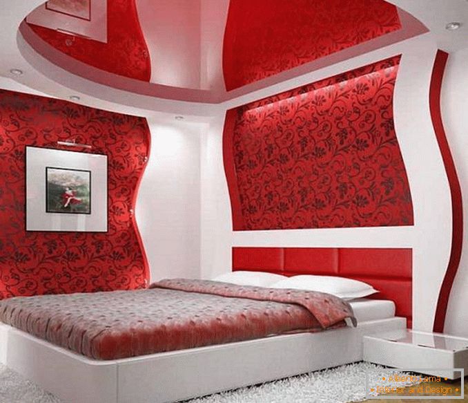 crvena bijela spavaća soba, slika 14