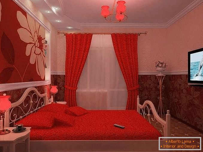 crvena bijela spavaća soba, slika 15