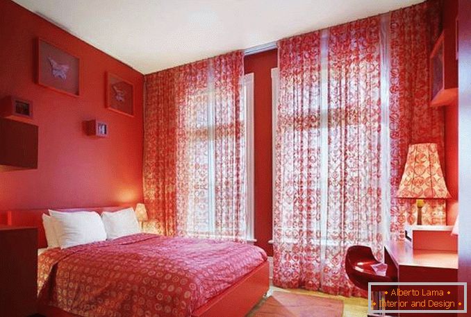 fotografija crvene bijele spavaće sobe, fotografija 16