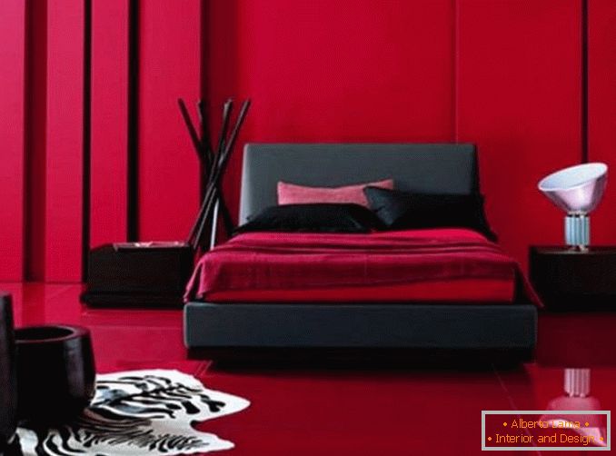 dizajn crne i crvene spavaće sobe, slika 21