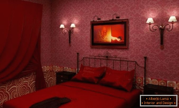 crvena spavaća soba, fotografija 30