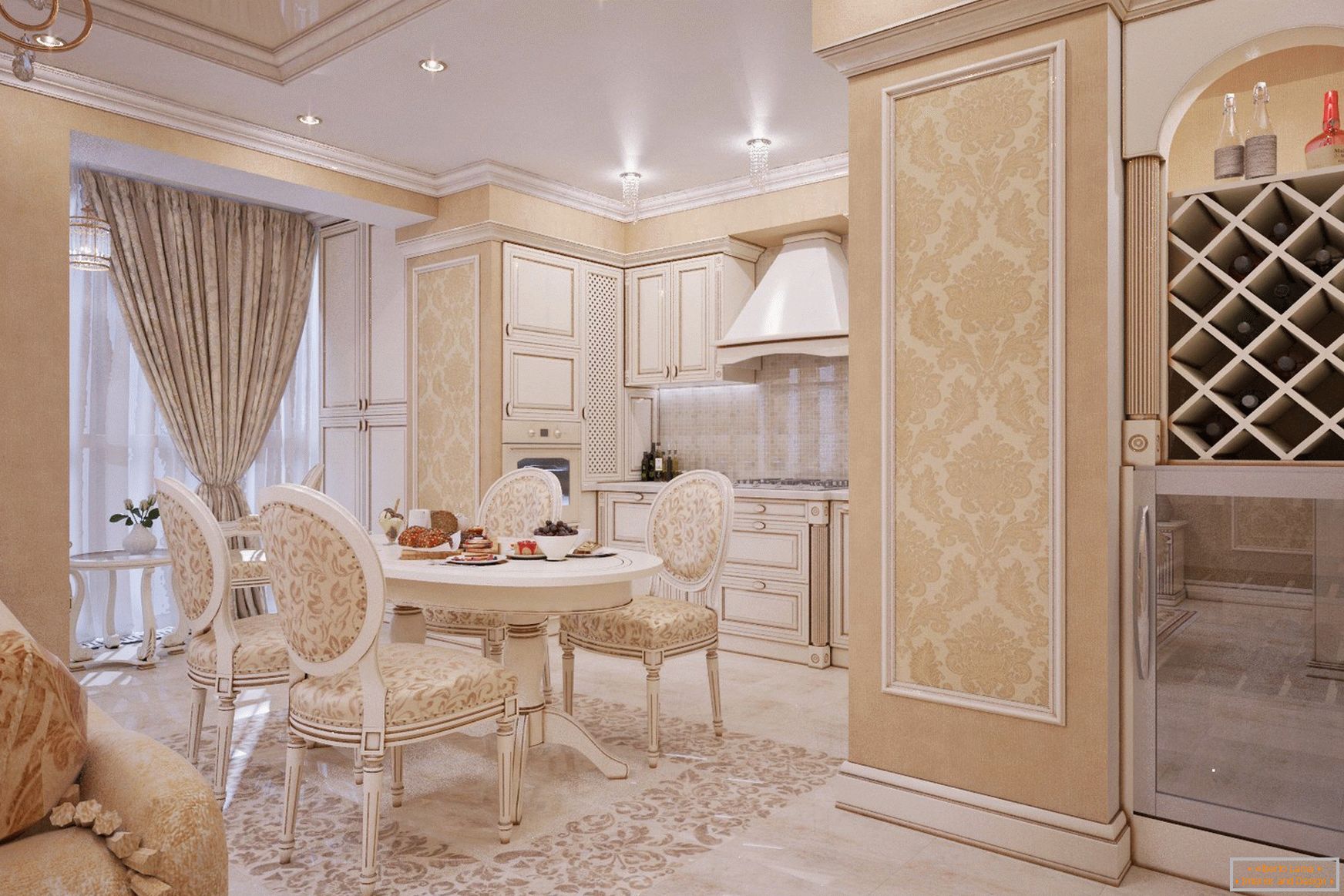 Kuhinjski studio u klasičnom stilu