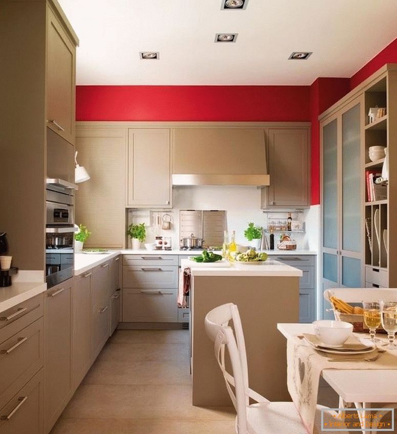 Kuhinja s crvenim zidovima